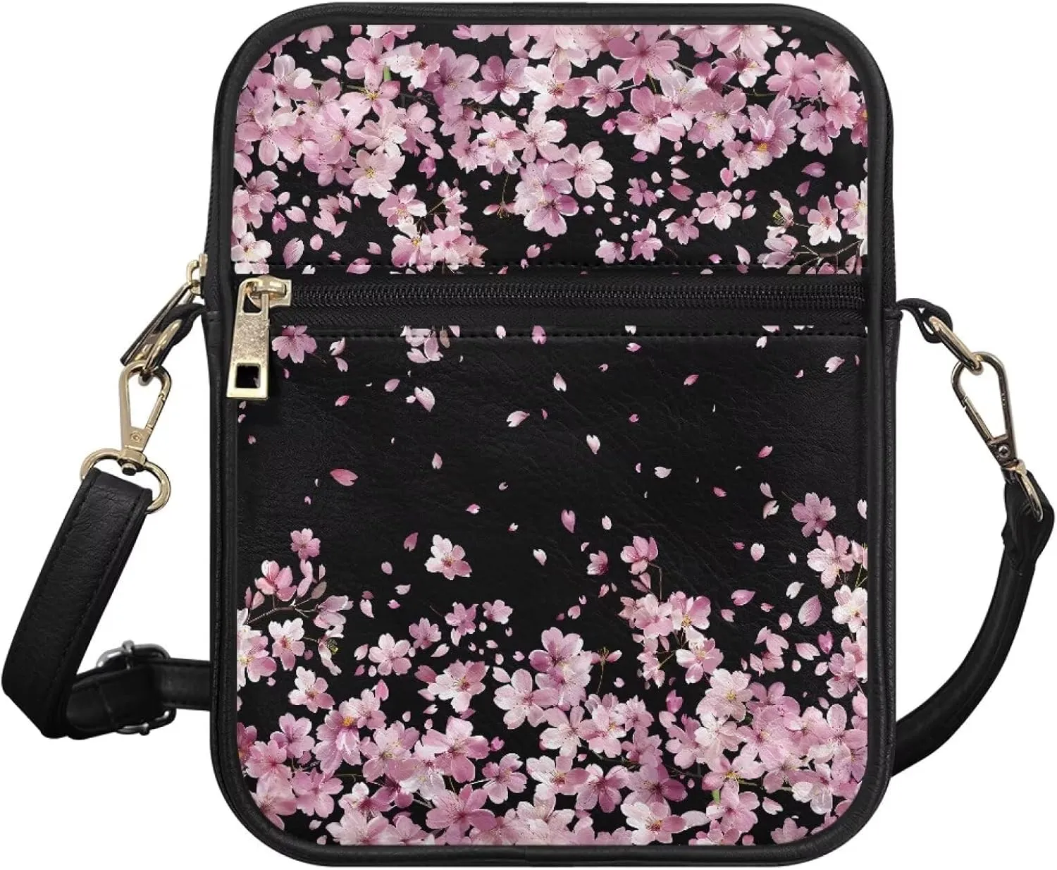 Messenger Bag for Women Men Leather Crossbody Bag Messenger Bag Purse with Adjustable Strap Travel Sling Bag