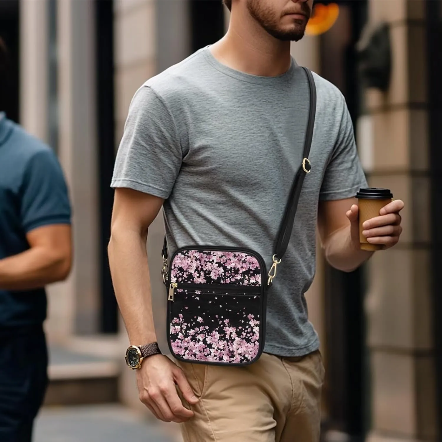 Messenger Bag for Women Men Leather Crossbody Bag Messenger Bag Purse with Adjustable Strap Travel Sling Bag