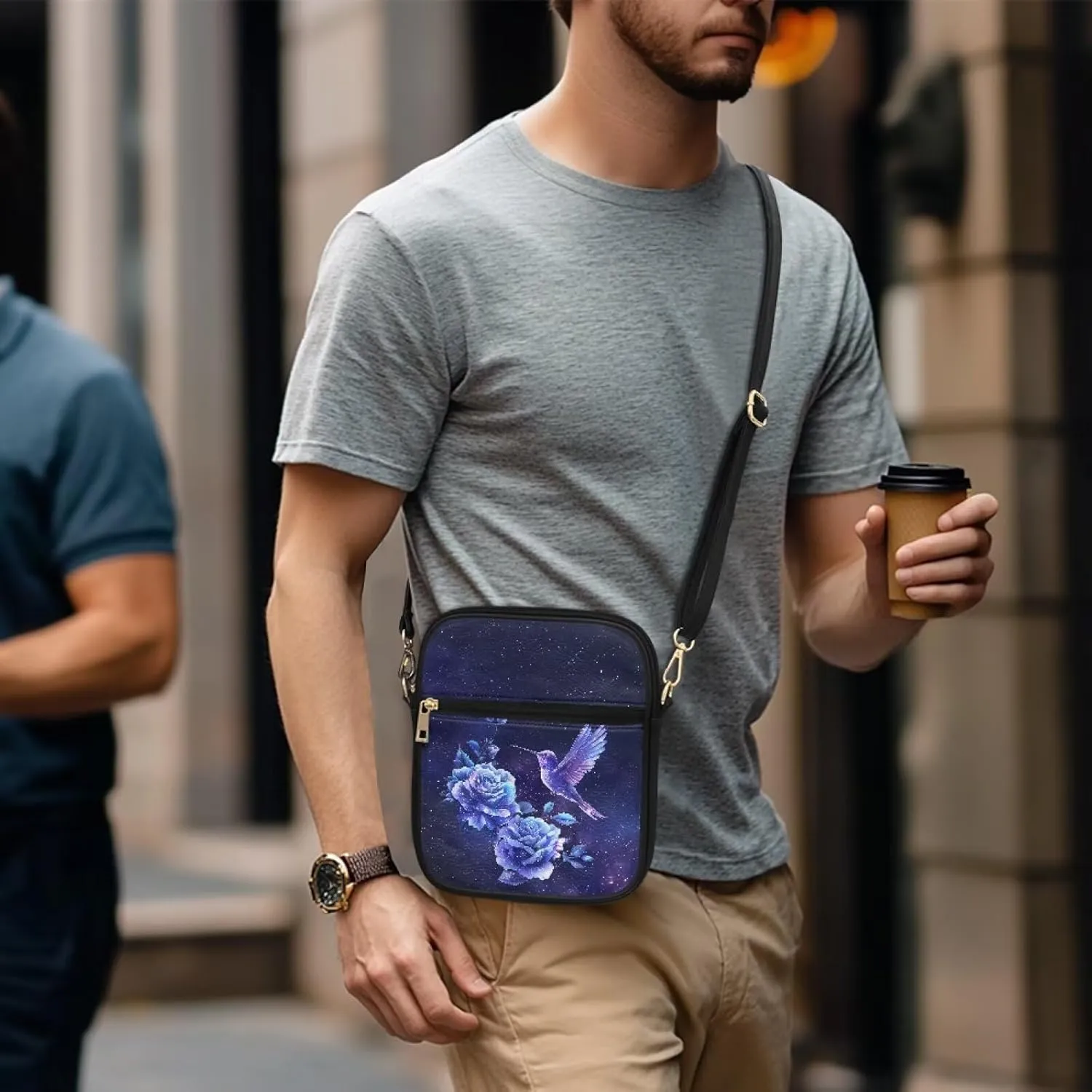 Messenger Bag for Women Men Leather Crossbody Bag Messenger Bag Purse with Adjustable Strap Travel Sling Bag