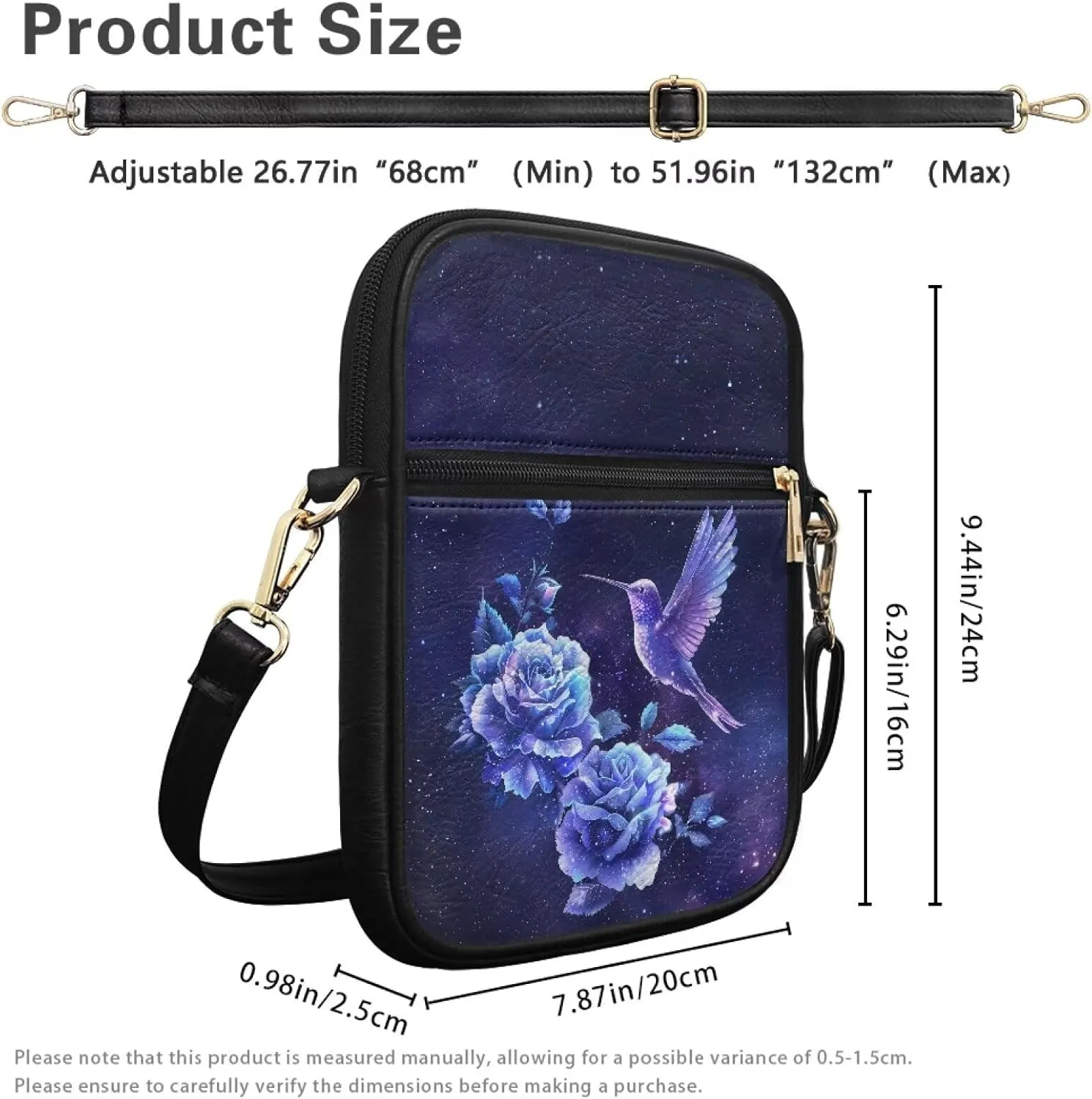 Messenger Bag for Women Men Leather Crossbody Bag Messenger Bag Purse with Adjustable Strap Travel Sling Bag