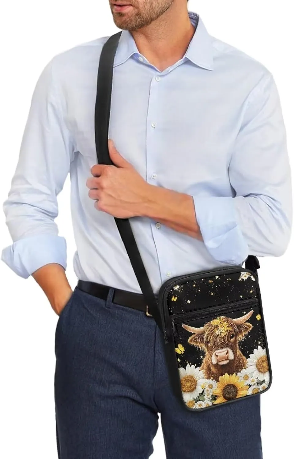 Messenger Bag Satchel Crossbody Bags for Men and Women Unisex Lightweight Small Travel Portable Zipper Office Bag