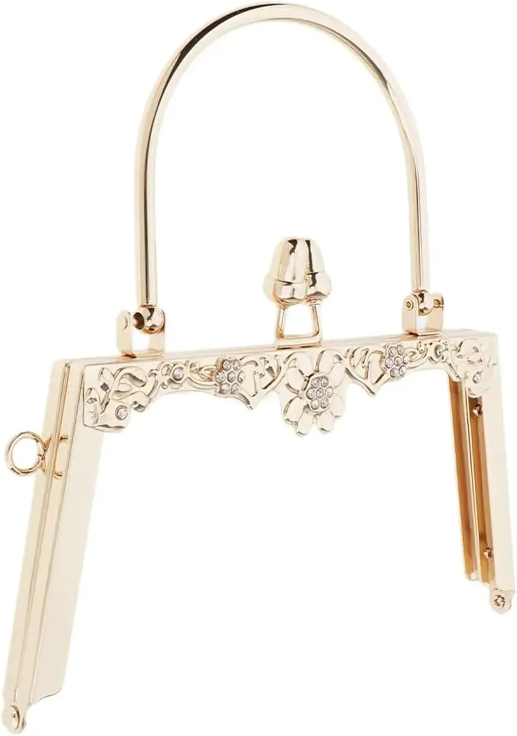 Metal Purse Frame,Retro Arch Kiss Lock Clasp Frame Metal Frame Purse Bag Making DIY Craft Supplies Metal Purse Frame for Clutch Bag Handbag Accessories(Gold)