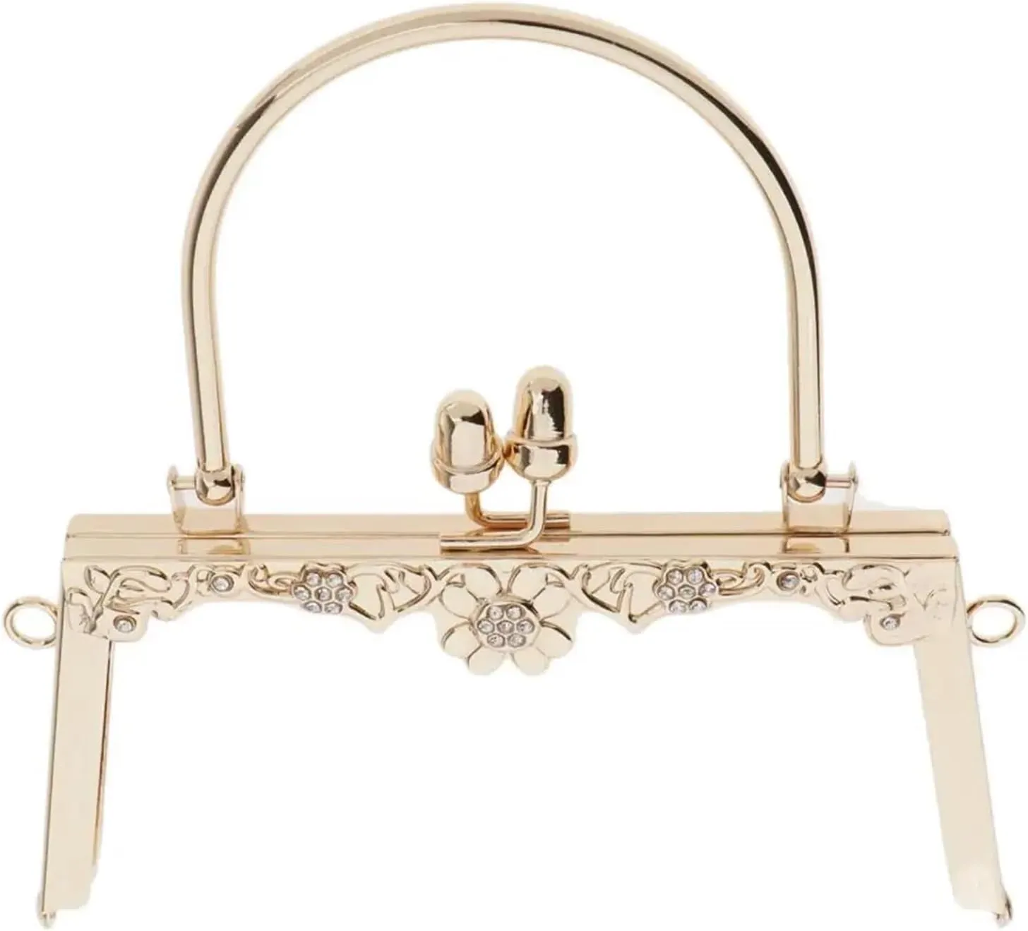 Metal Purse Frame,Retro Arch Kiss Lock Clasp Frame Metal Frame Purse Bag Making DIY Craft Supplies Metal Purse Frame for Clutch Bag Handbag Accessories(Gold)