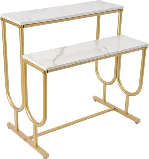 Metal Shoe Handbag Display Stand, 2 Tier Retail Nesting Display Tables, Heavy Duty Boutique Display Riser Shelf Modern Standing Clothing Shoes Display Rack for Retail Stores