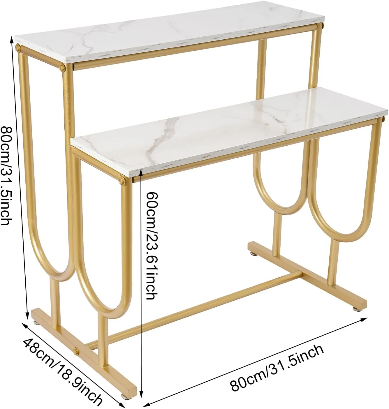 Metal Shoe Handbag Display Stand, 2 Tier Retail Nesting Display Tables, Heavy Duty Boutique Display Riser Shelf Modern Standing Clothing Shoes Display Rack for Retail Stores