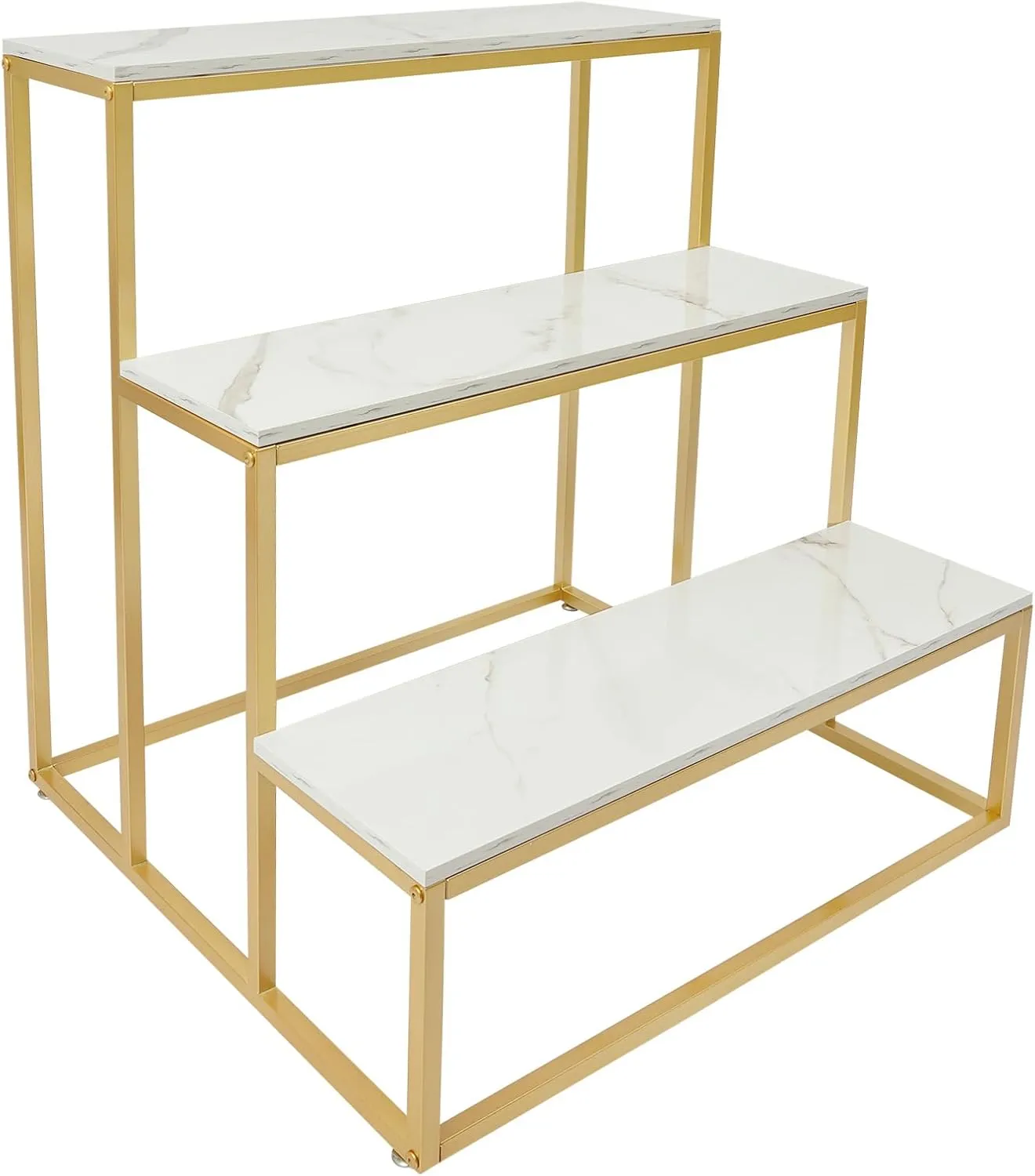 Metal Shoe Handbag Display Stand, 3 Tier Retail Nesting Display Tables, Heavy Duty Boutique Display Riser Shelf Modern Standing Clothing Shoes Display Rack for Retail Stores
