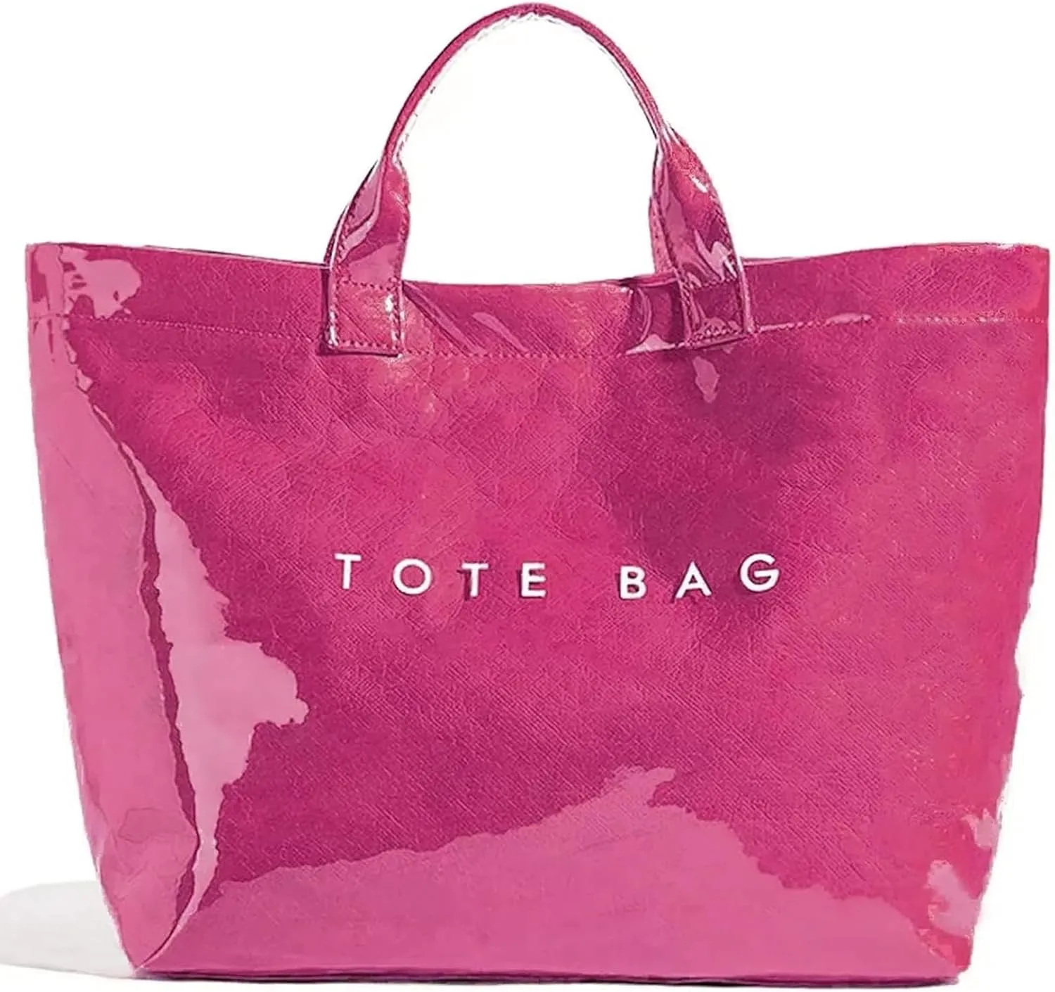MINGRI Large Tote Bags for Women PVC Clear Totes Bag Plastic Carry All Bag Kraft Paper Shoulder Handbag Hobo for Work Travel
