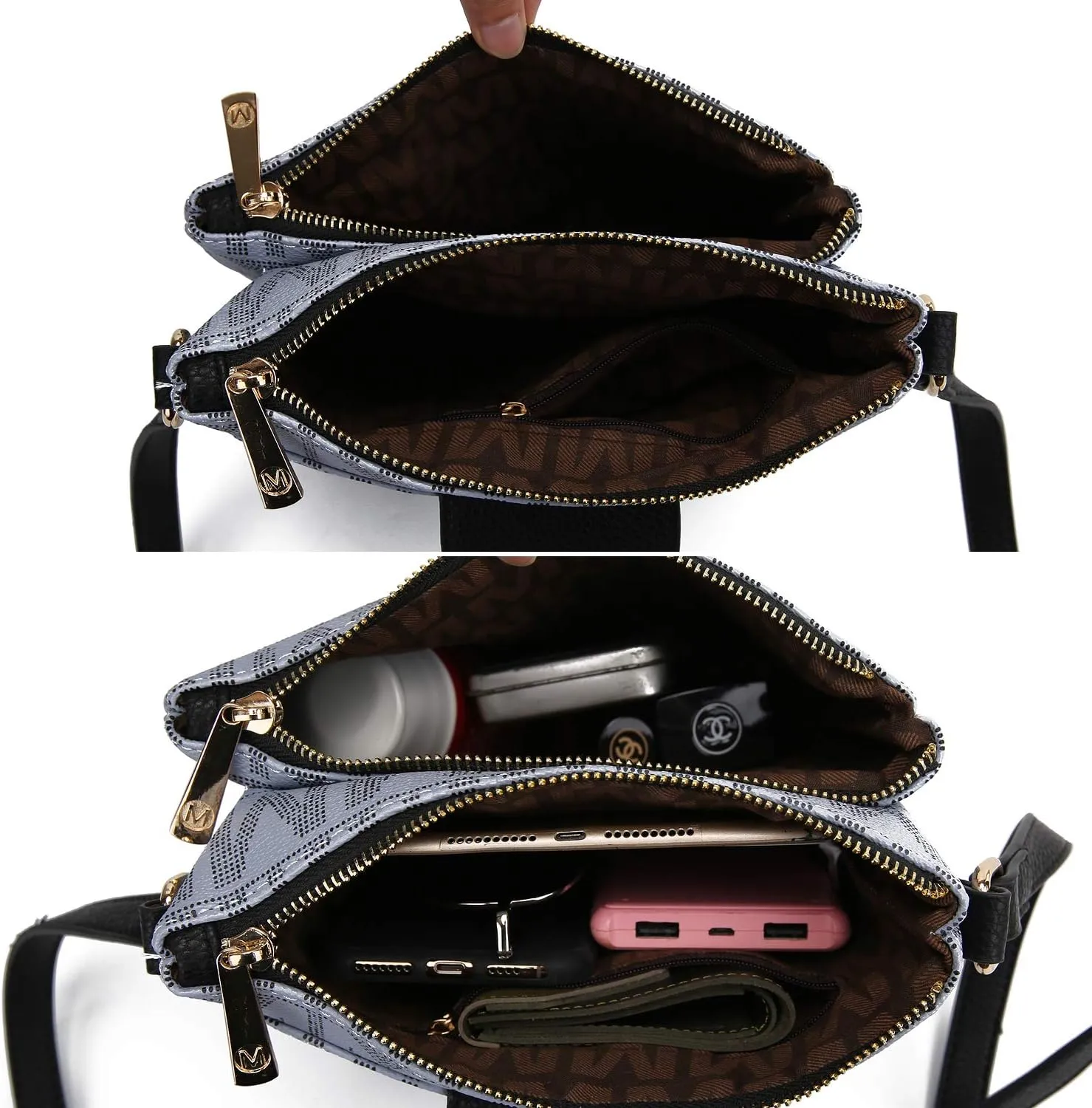MKF Collection Crossbody Bags for women, Signature Crossover bag Adjustable strap Messenger Cross body handbag Purse