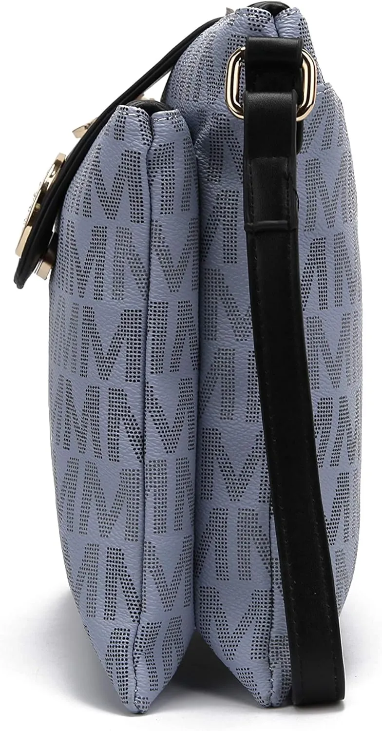 MKF Collection Crossbody Bags for women, Signature Crossover bag Adjustable strap Messenger Cross body handbag Purse