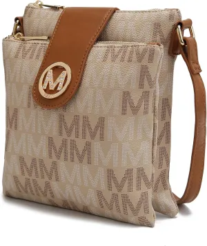 MKF Collection Crossbody Bags for women, Signature Crossover bag Adjustable strap Messenger Cross body handbag Purse