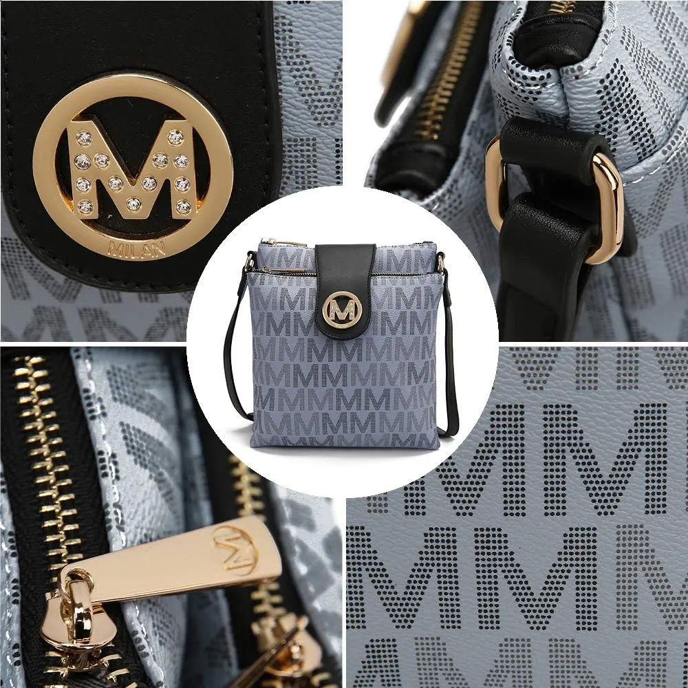 MKF Collection Crossbody Bags for women, Signature Crossover bag Adjustable strap Messenger Cross body handbag Purse