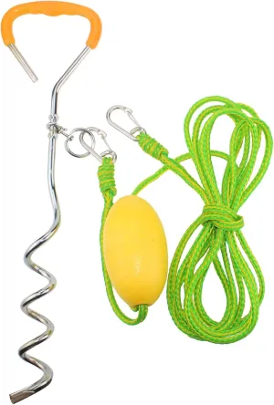 MOOCY Screw Anchor System for Small Boats, PWC, Kayak,Canoes,Paddle Boards (SUP)| Sand Spike - Includes 16-Foot Anchor Line, Float and Clip