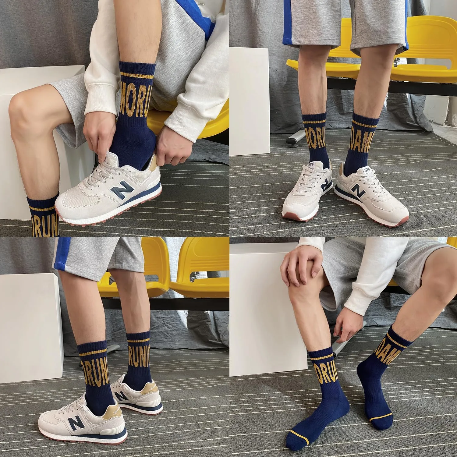 Mottee&Zconia Womens/Mens Crew Socks Retro Style Cotton Quarter Athletic Basic Socks