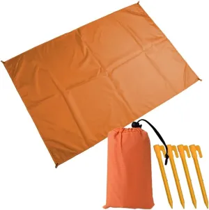 Muka Beach Blanket Portable Compact Sand-Proof Waterproof Lightweight for Outdoor Camping, Picnic, Sunbath Mat w/Fixed Piles and Storage