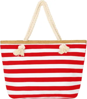 Muka Women Canvas Tote Shoulder Beach Bag with Top Zipper Closure and Rope Handles for Travel, Shopping