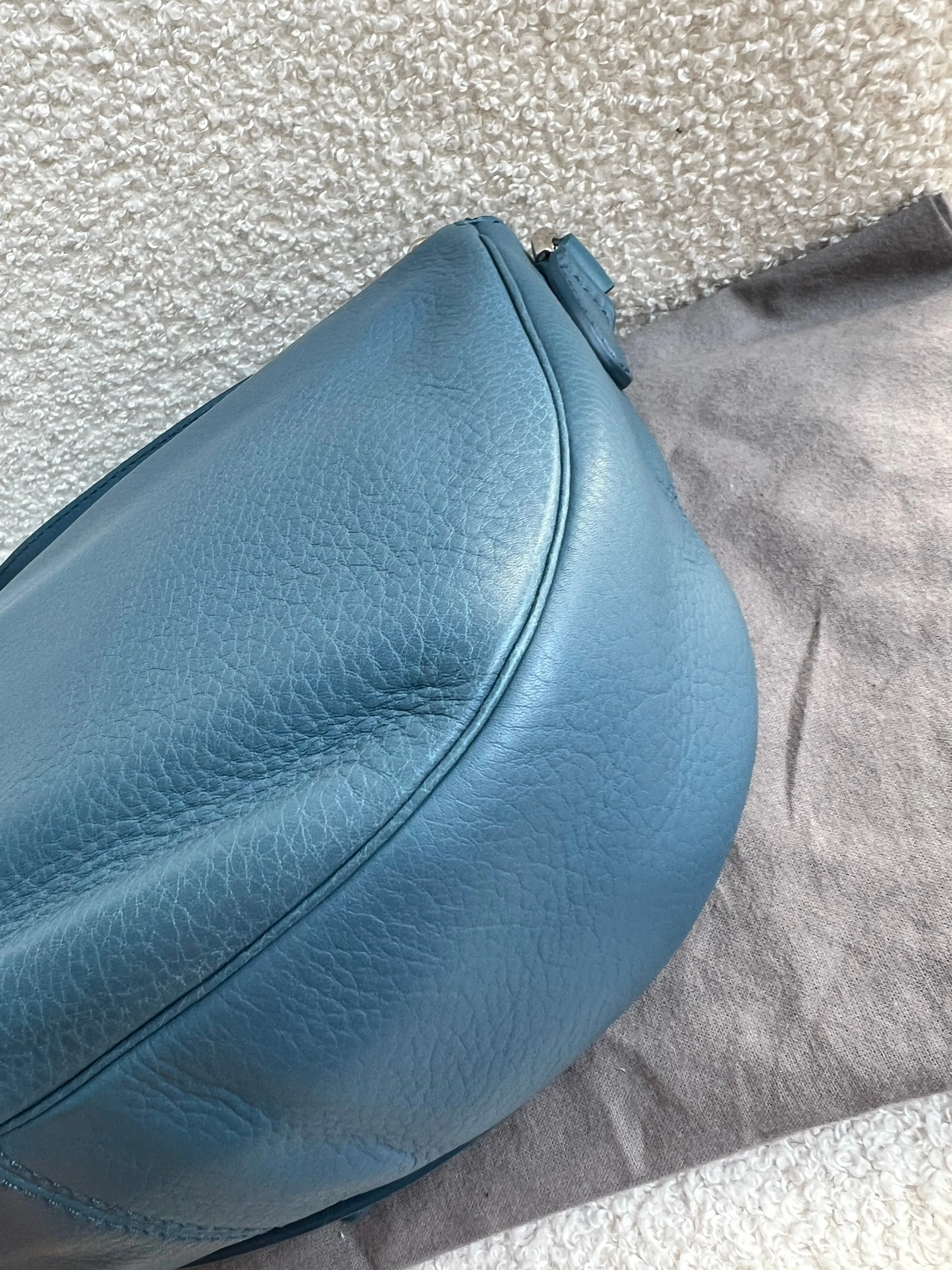 Mulberry Steel Blue Studded Tessie Satchel (RRP £650)
