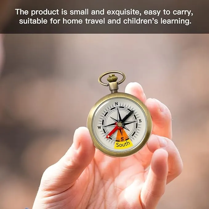 Multifunctional zinc Alloy Retro Pocket Watch Compass, Suitable for Hiking, Camping, Driving, Boating, Backpacks, Gifts and Collections