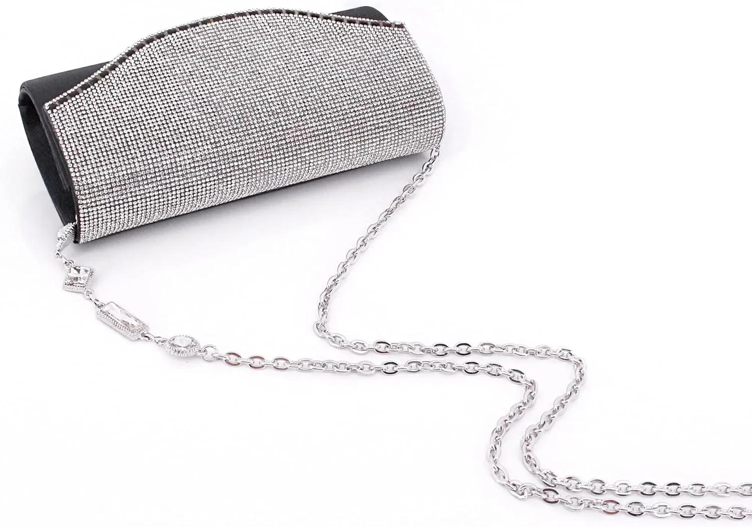Naimo Rhinestone Bag Chain Extender Purse Strap Crystal Handbag Chains Shoulder Crossbody Bag Replacement Metal Chain Bag Accessories