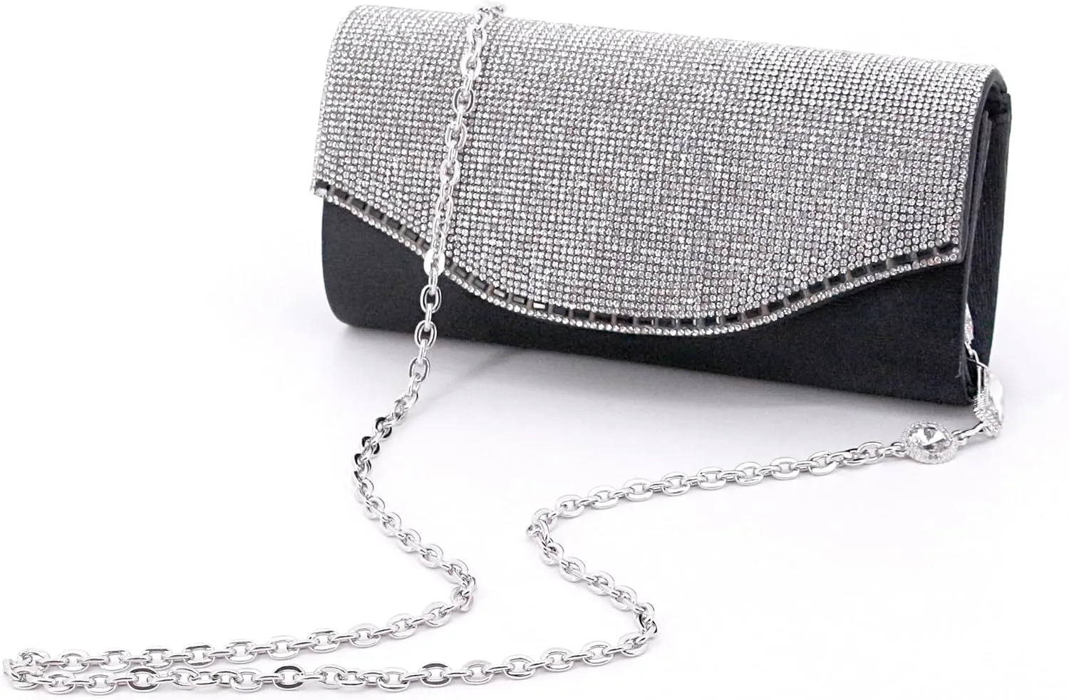 Naimo Rhinestone Bag Chain Extender Purse Strap Crystal Handbag Chains Shoulder Crossbody Bag Replacement Metal Chain Bag Accessories
