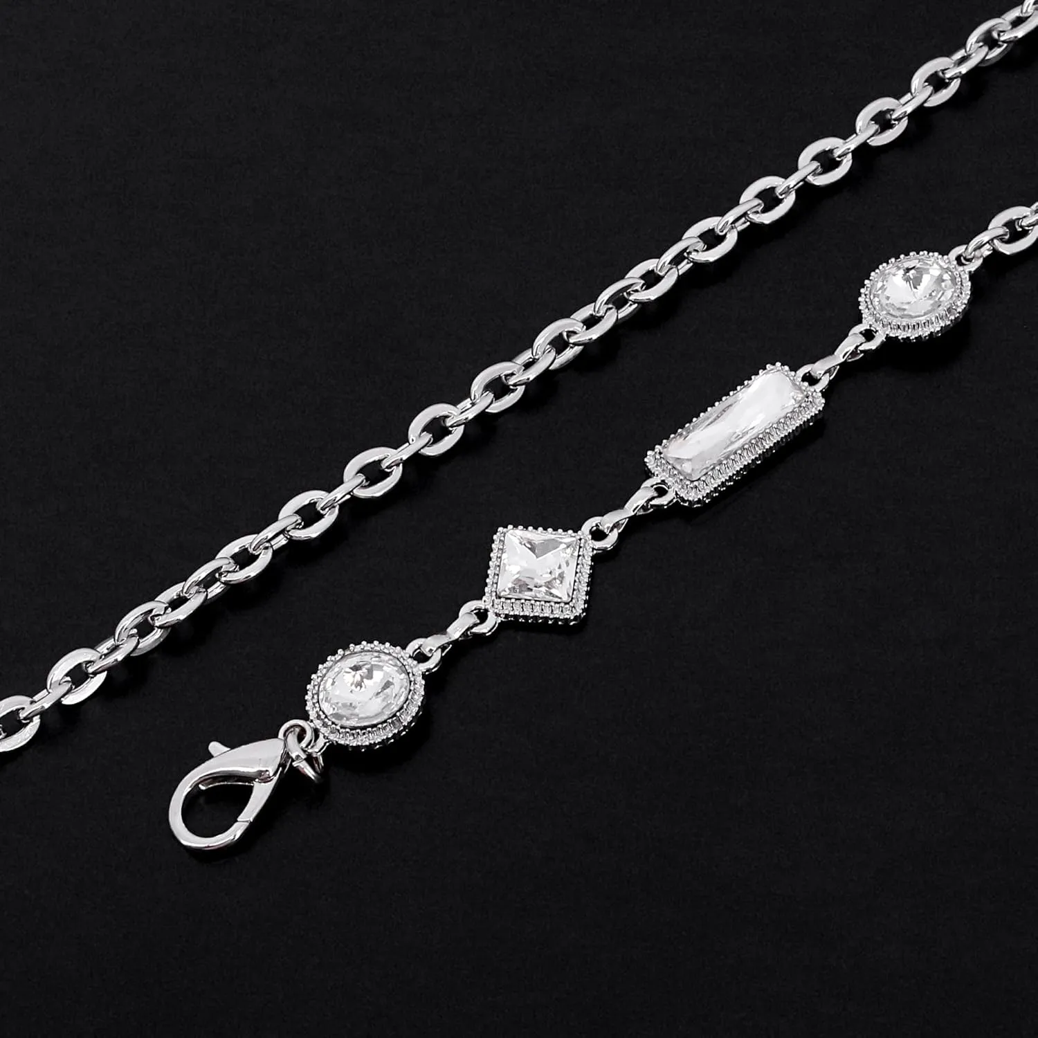 Naimo Rhinestone Bag Chain Extender Purse Strap Crystal Handbag Chains Shoulder Crossbody Bag Replacement Metal Chain Bag Accessories