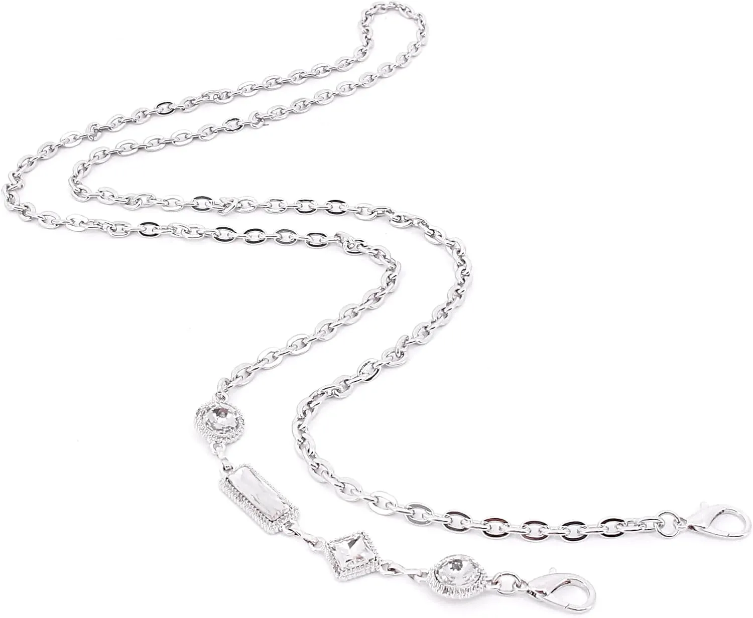 Naimo Rhinestone Bag Chain Extender Purse Strap Crystal Handbag Chains Shoulder Crossbody Bag Replacement Metal Chain Bag Accessories