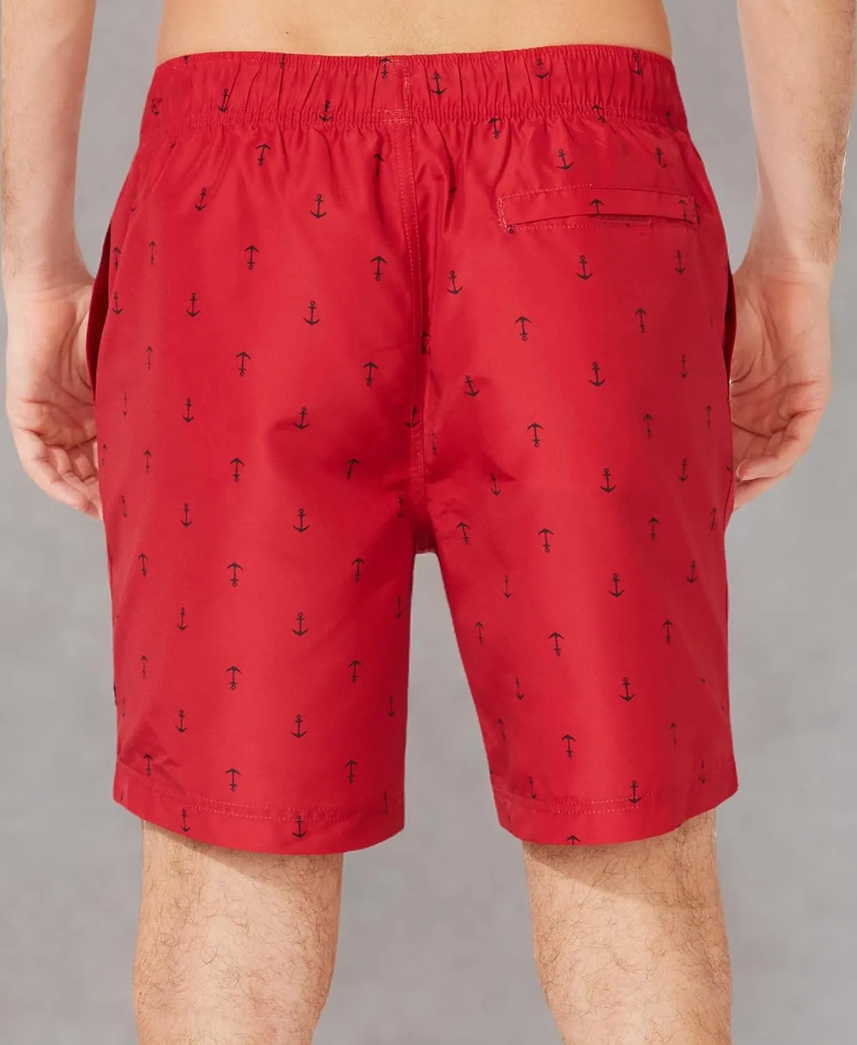 Nautica Men's Standard Quick Dry All Over Classic Anchor Print Swim Trunk