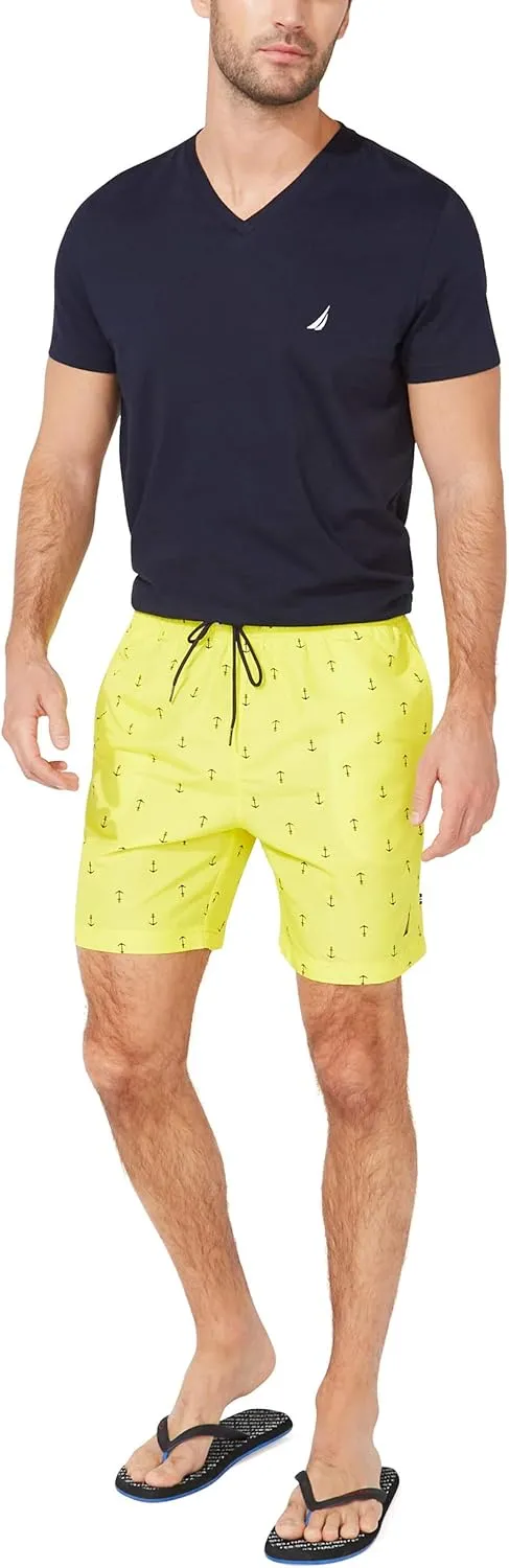 Nautica Men's Standard Quick Dry All Over Classic Anchor Print Swim Trunk