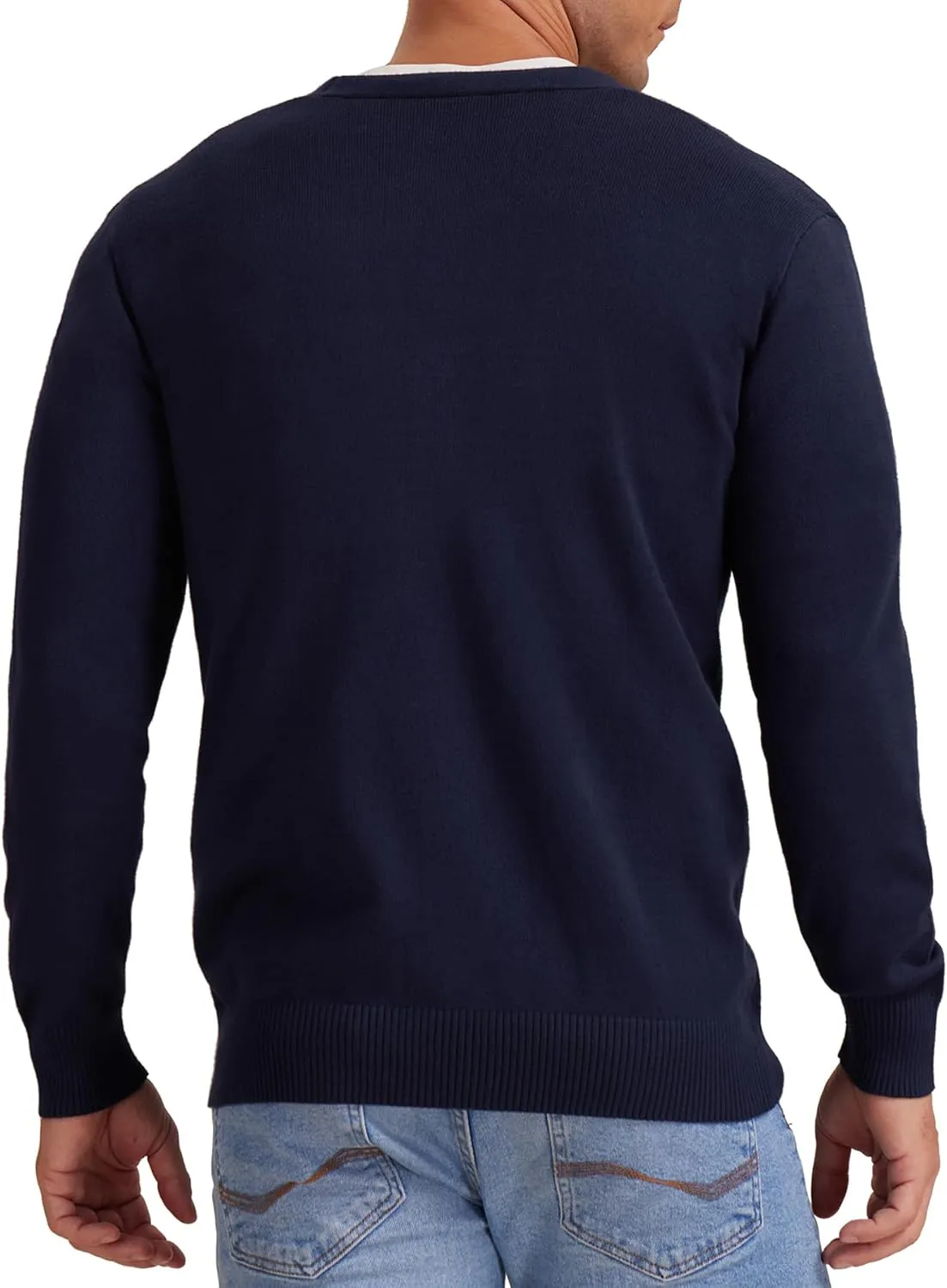 NITAGUT Men's Vintage Striped Long Sleeve Cardigan Sweater with Button V Neck Knitted Sweaters