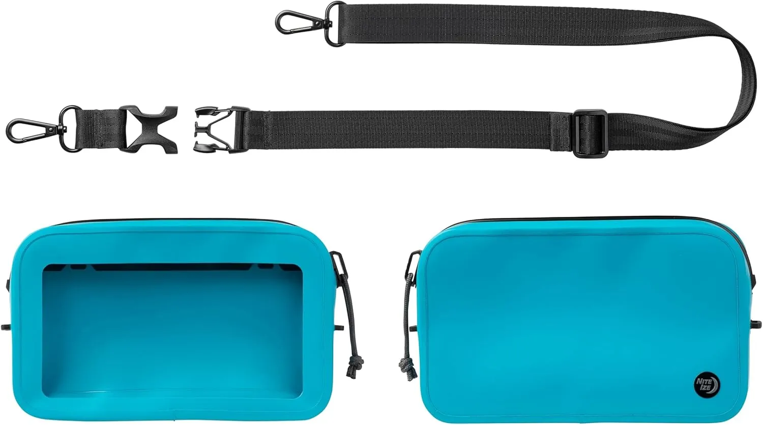 Nite Ize RunOff Waterproof Hip Pack - Beach & Hiking Essential - Bag for Phone & Travel Essentials - Crossbody Beach Tote & Travel Pouch with IP67 Rating - Blue