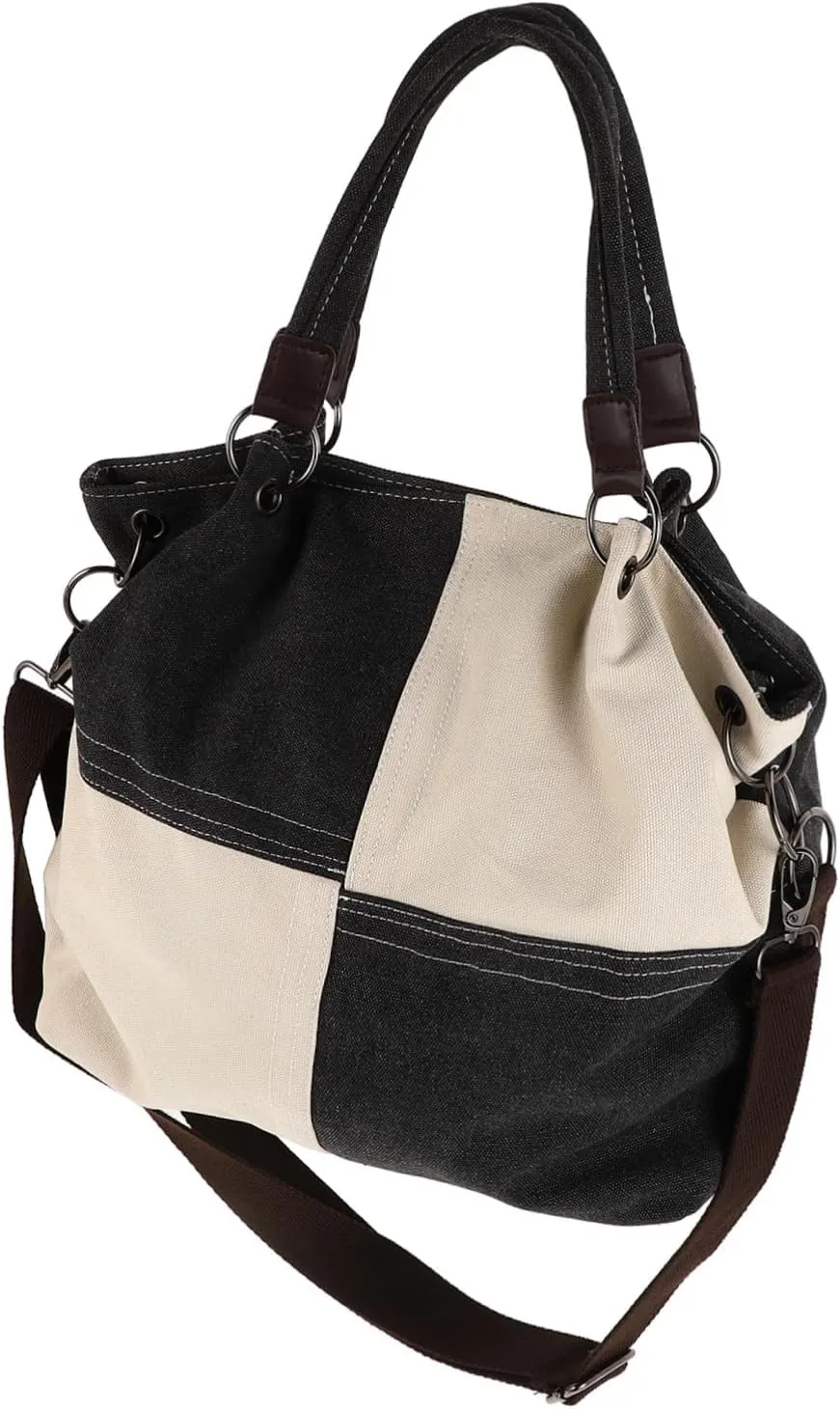 NOLITOY Ladies Canvas Bag Women's Tote Zipper Satchel Handbags Fashion Denim Work Bag Shoulder Purse for Women