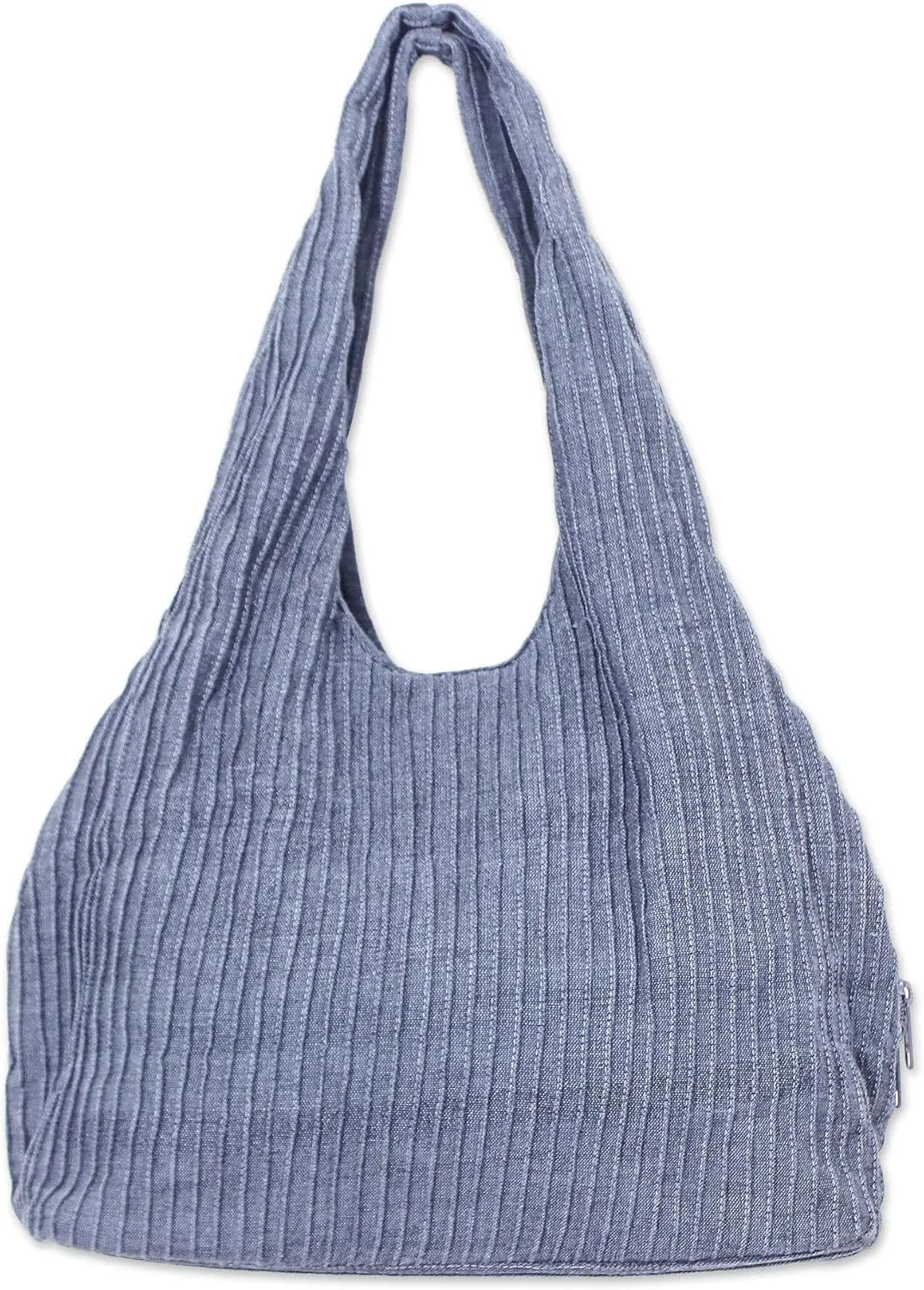 NOVICA Artisan Handmade Cotton Shoulder Bag 100% Textured in Taupe from Thailand Handbags Solid ' Thai Texture in Taupe'