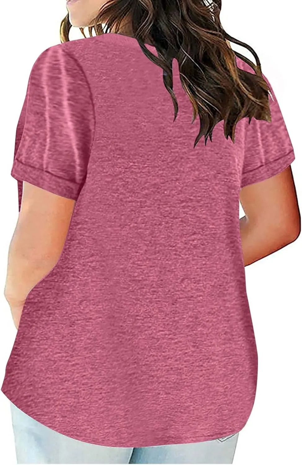 Oversized Shirts for Women Plus Size Summer Short Sleeve Tops Sexy V-Neck Blouse Casual Loose Hide Belly Tops T Shirt