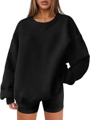 Oversized Sweatshirt for Women Trendy Casual Long Sleeve Crewneck Pullover Top Fall Outfits Preppy Clothes 2024