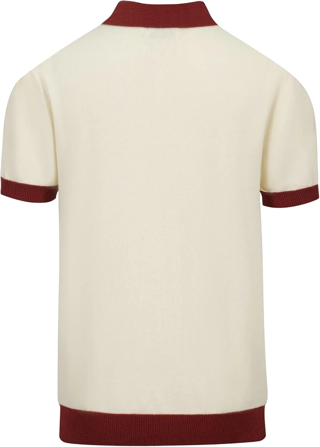 OXKNIT Men's Knitted Vintage Polo Shirt Casual Poloshirts Short Sleeve Summer Shirt with Stripe Design