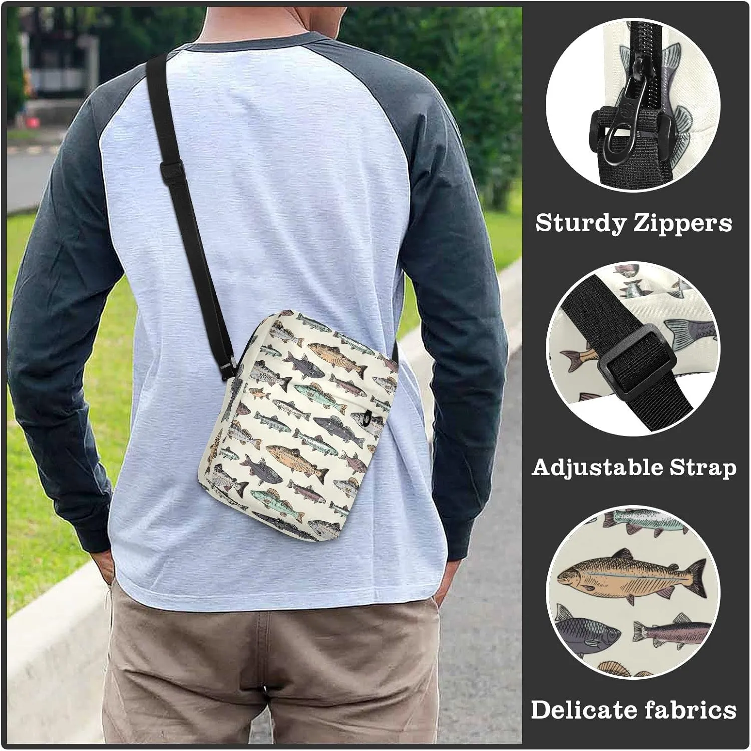 Oyihfvs Messenger Bag, Men's Crossbody Bag, Women's Crossbody Bag with Adjustable Strap