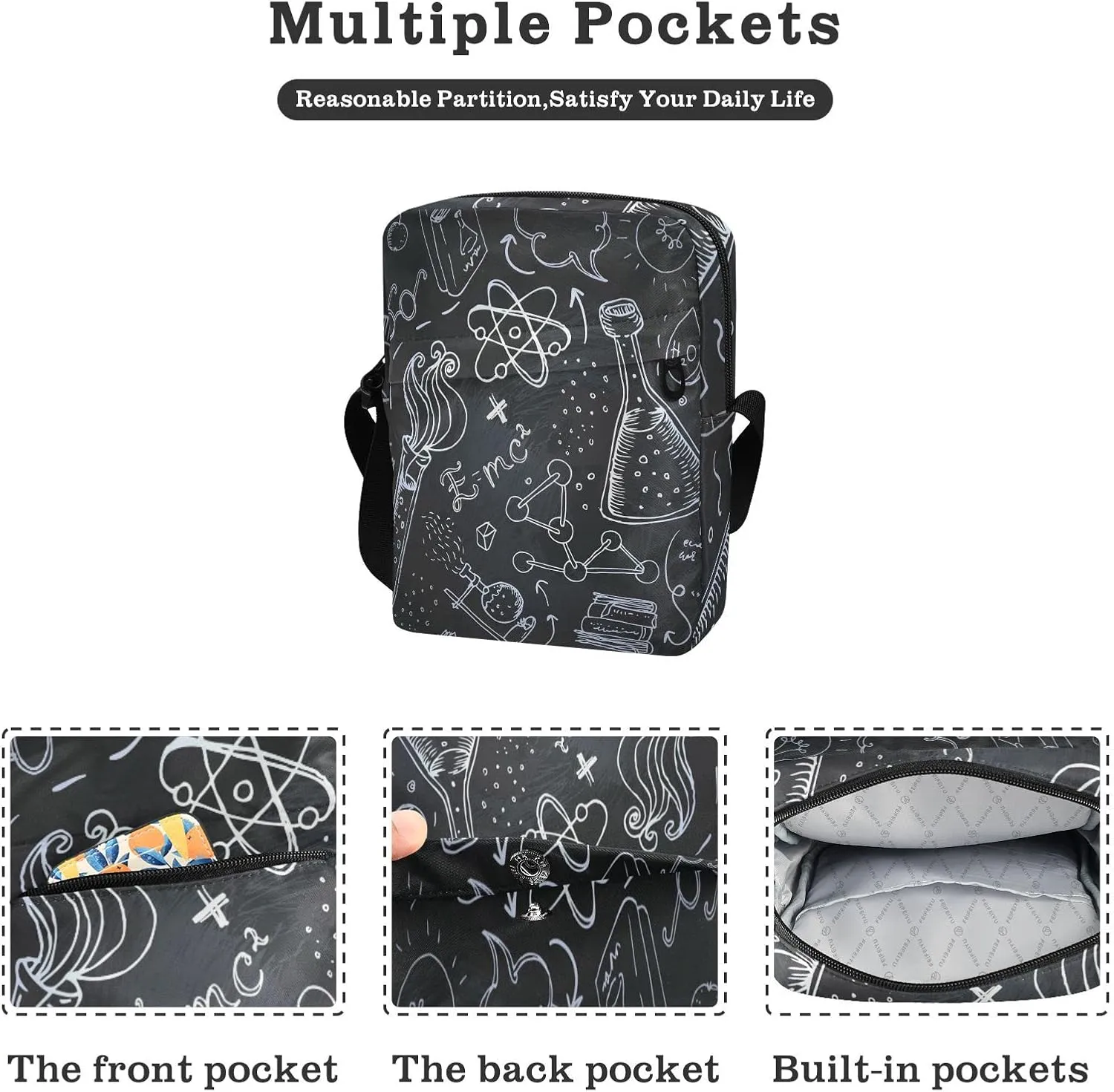 Oyihfvs Messenger Bag, Men's Crossbody Bag, Women's Crossbody Bag with Adjustable Strap