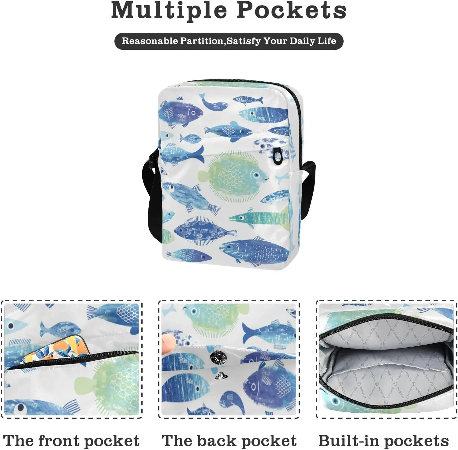 Oyihfvs Messenger Bag, Men's Crossbody Bag, Women's Crossbody Bag with Adjustable Strap