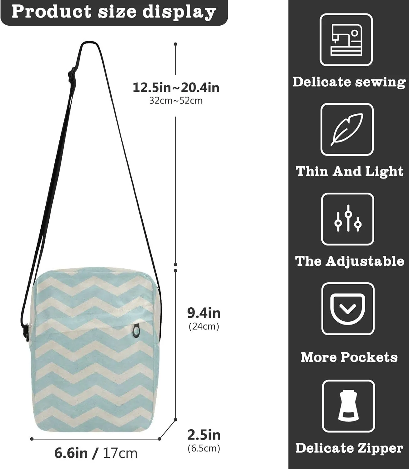 Oyihfvs Messenger Bag, Men's Crossbody Bag, Women's Crossbody Bag with Adjustable Strap