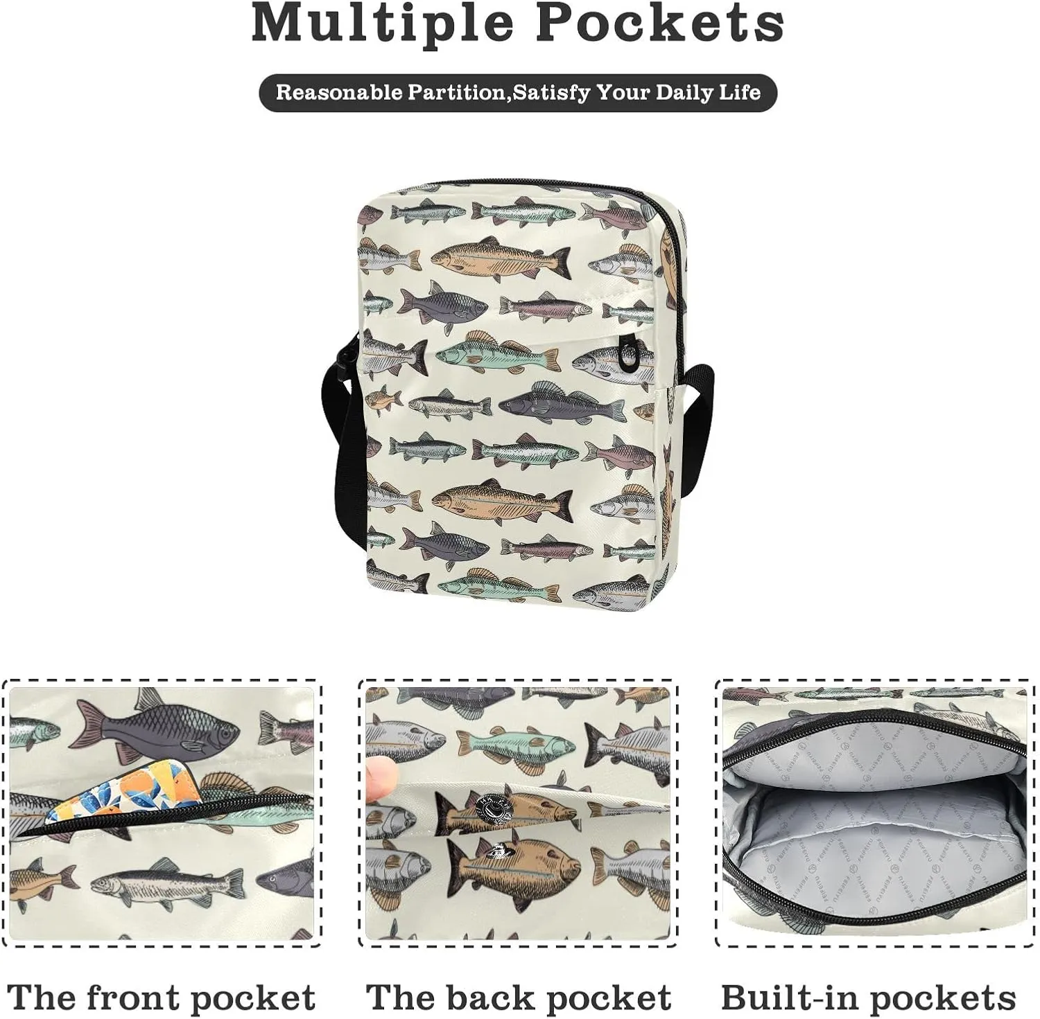 Oyihfvs Messenger Bag, Men's Crossbody Bag, Women's Crossbody Bag with Adjustable Strap
