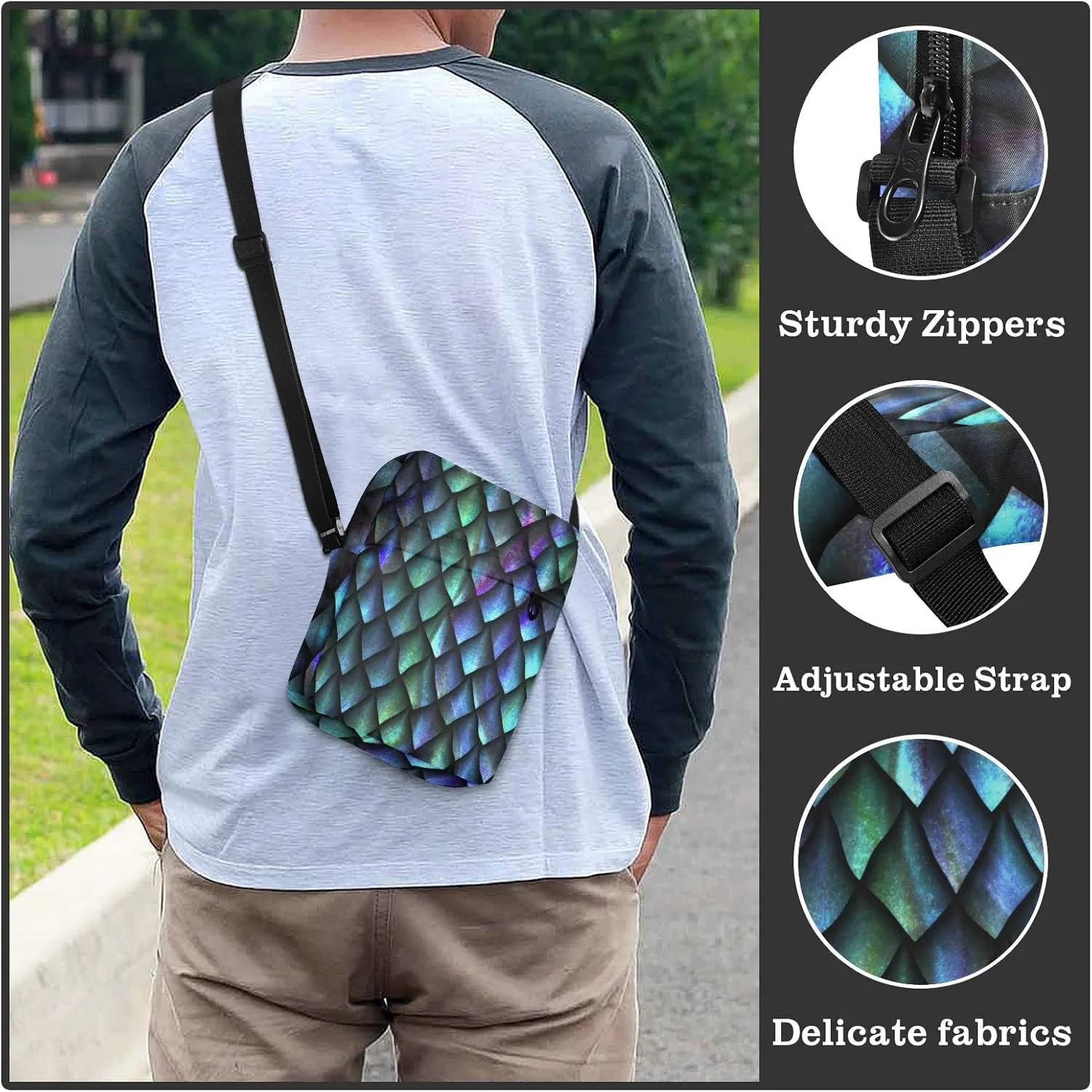 Oyihfvs Messenger Bag, Men's Crossbody Bag, Women's Crossbody Bag with Adjustable Strap