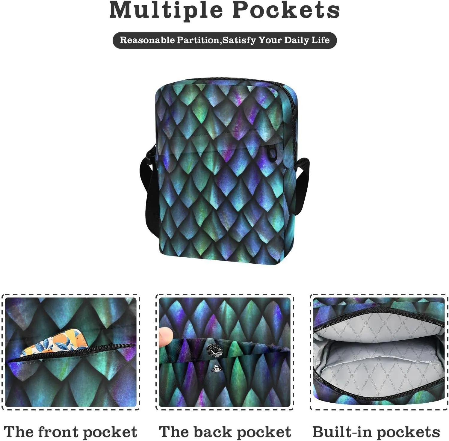 Oyihfvs Messenger Bag, Men's Crossbody Bag, Women's Crossbody Bag with Adjustable Strap