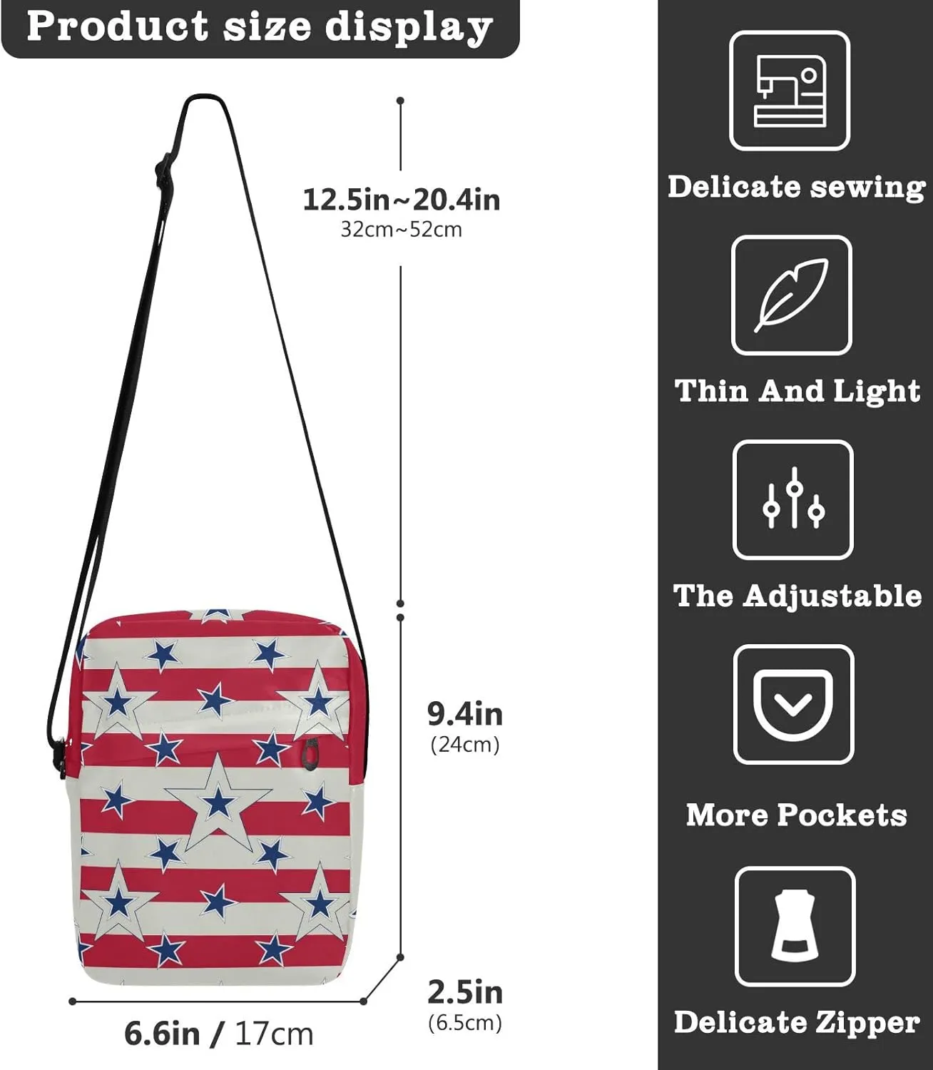 Oyihfvs Messenger Bag, Men's Crossbody Bag, Women's Crossbody Bag with Adjustable Strap
