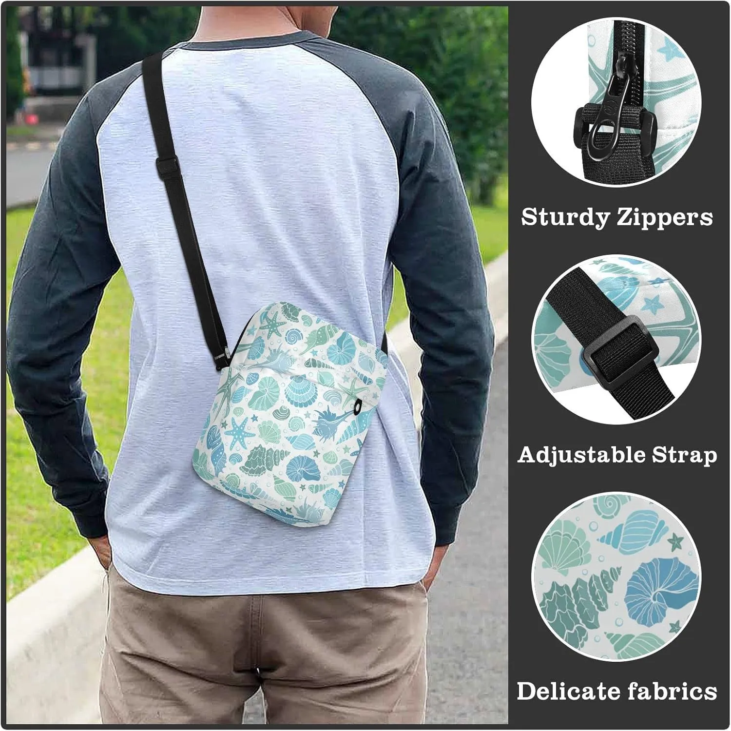 Oyihfvs Messenger Bag, Men's Crossbody Bag, Women's Crossbody Bag with Adjustable Strap