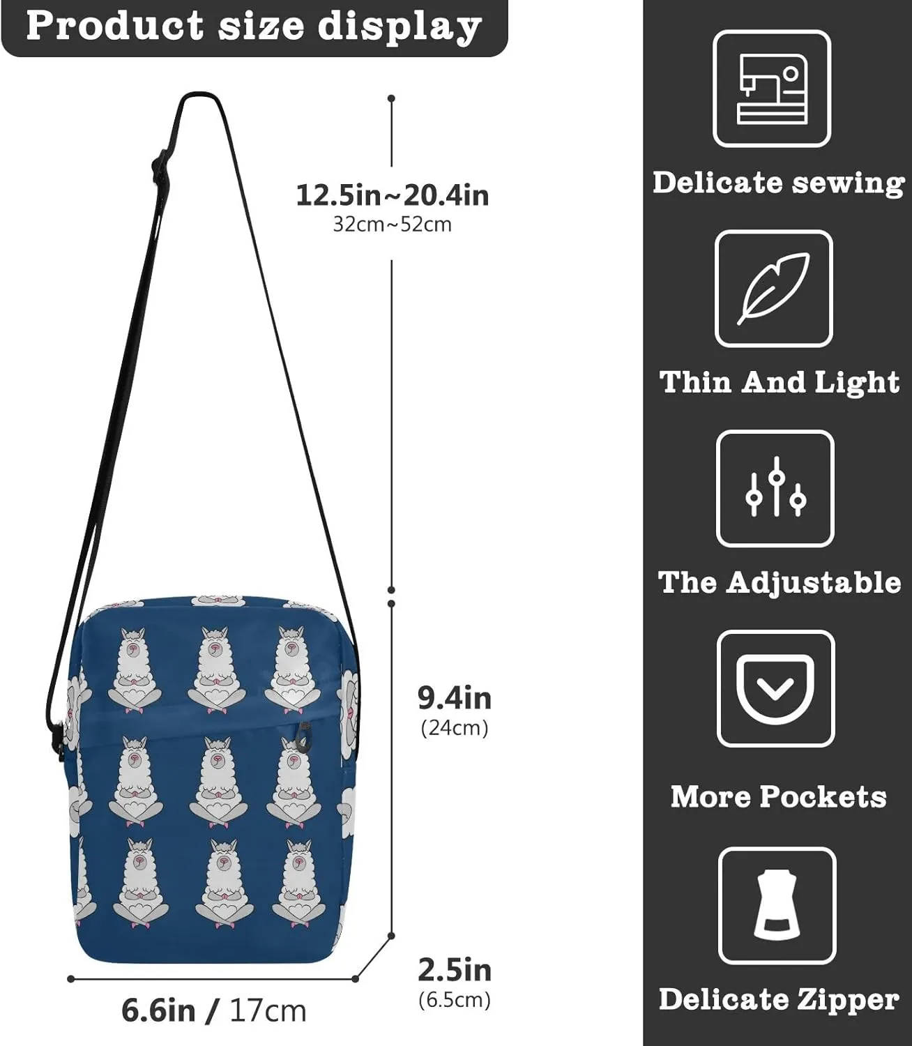 Oyihfvs Messenger Bag, Men's Crossbody Bag, Women's Crossbody Bag with Adjustable Strap