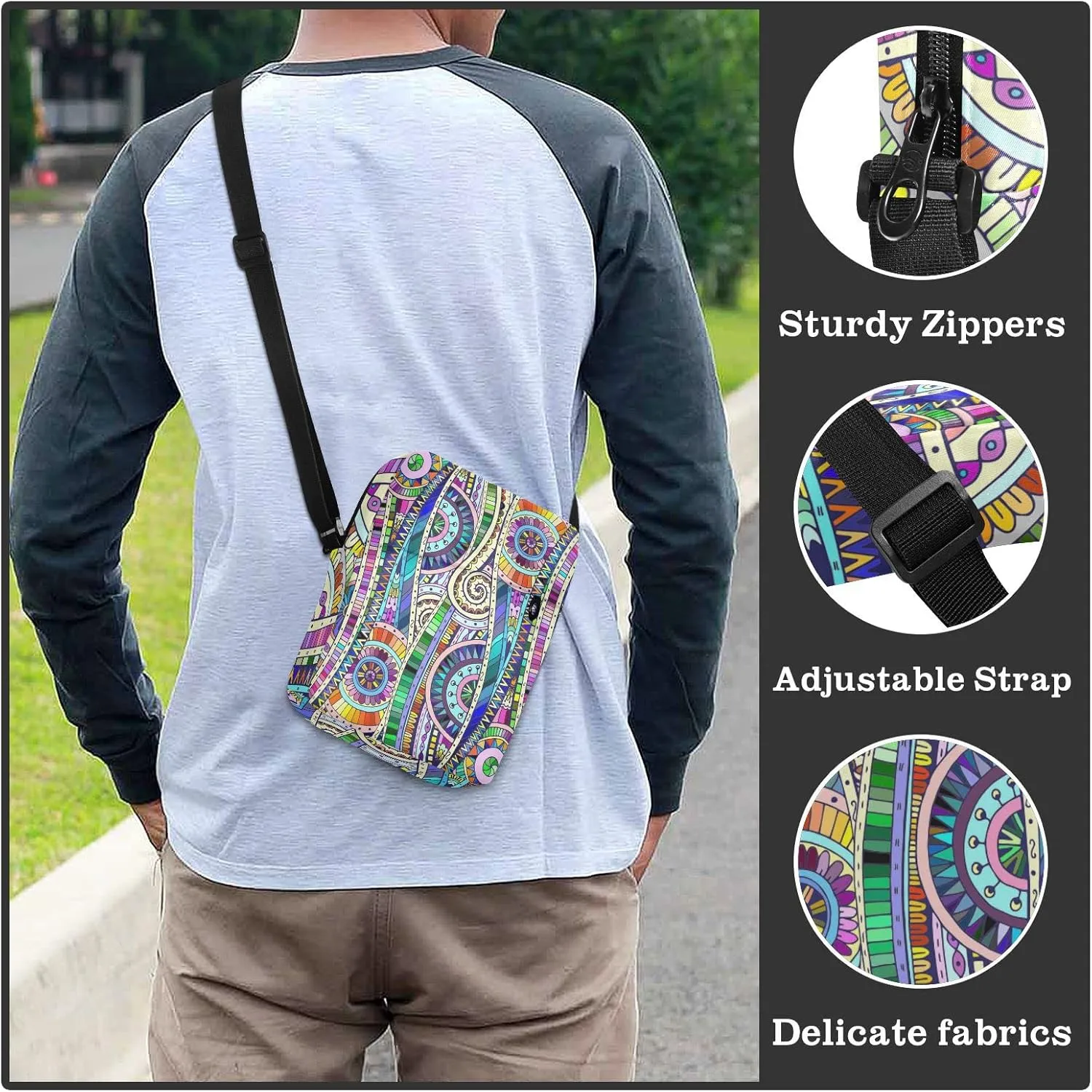 Oyihfvs Messenger Bag, Men's Crossbody Bag, Women's Crossbody Bag with Adjustable Strap