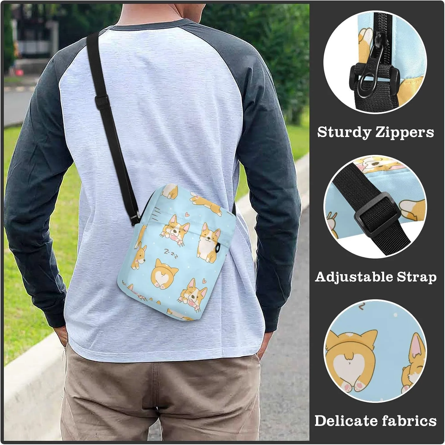 Oyihfvs Messenger Bag, Men's Crossbody Bag, Women's Crossbody Bag with Adjustable Strap