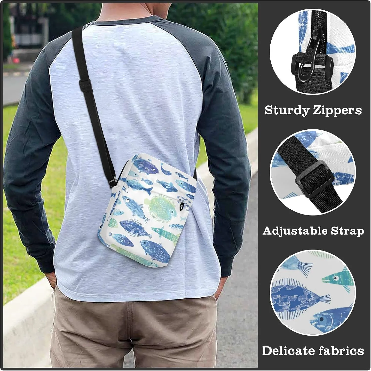 Oyihfvs Messenger Bag, Men's Crossbody Bag, Women's Crossbody Bag with Adjustable Strap