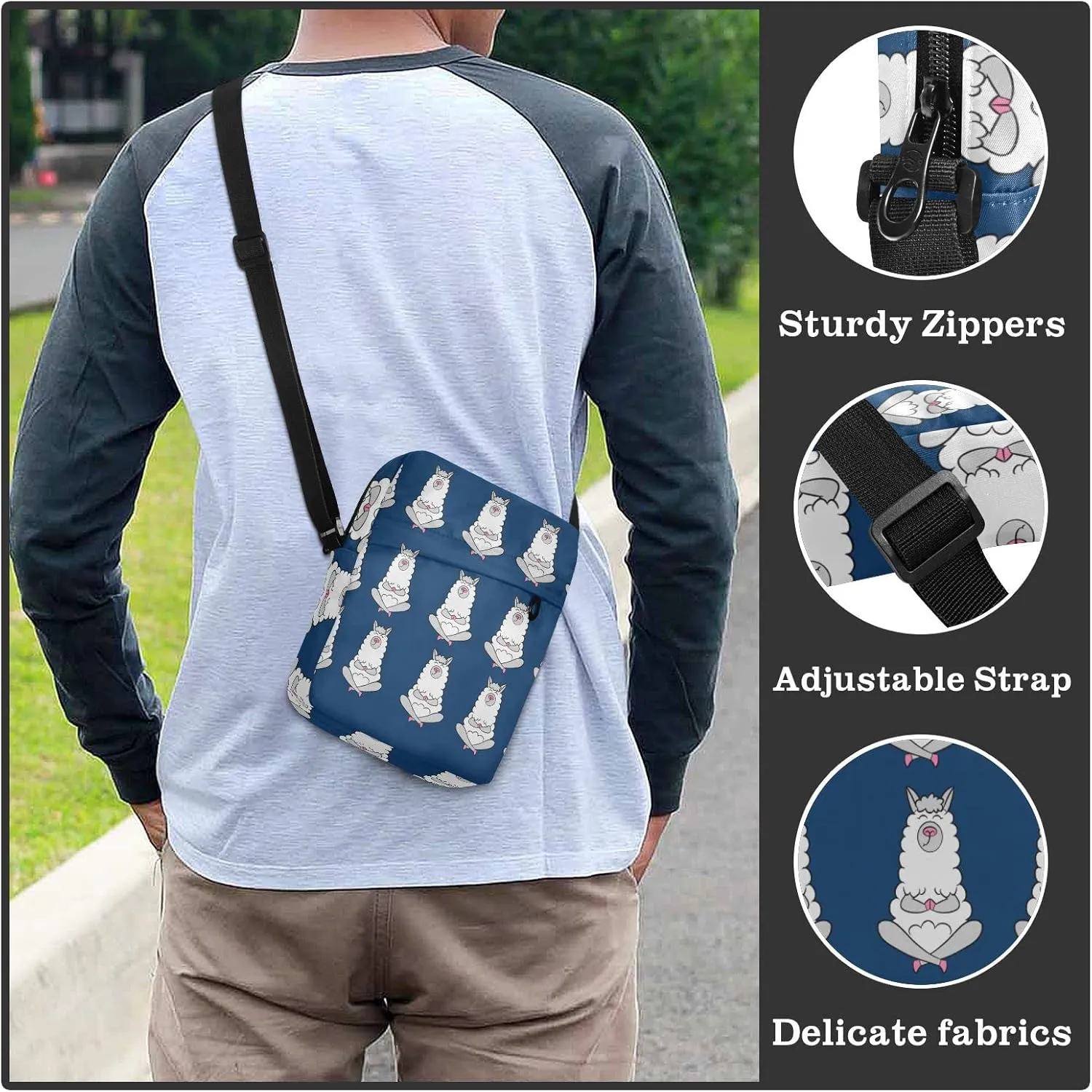 Oyihfvs Messenger Bag, Men's Crossbody Bag, Women's Crossbody Bag with Adjustable Strap