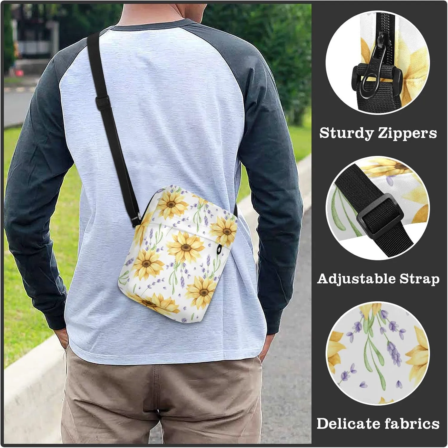 Oyihfvs Messenger Bag, Men's Crossbody Bag, Women's Crossbody Bag with Adjustable Strap