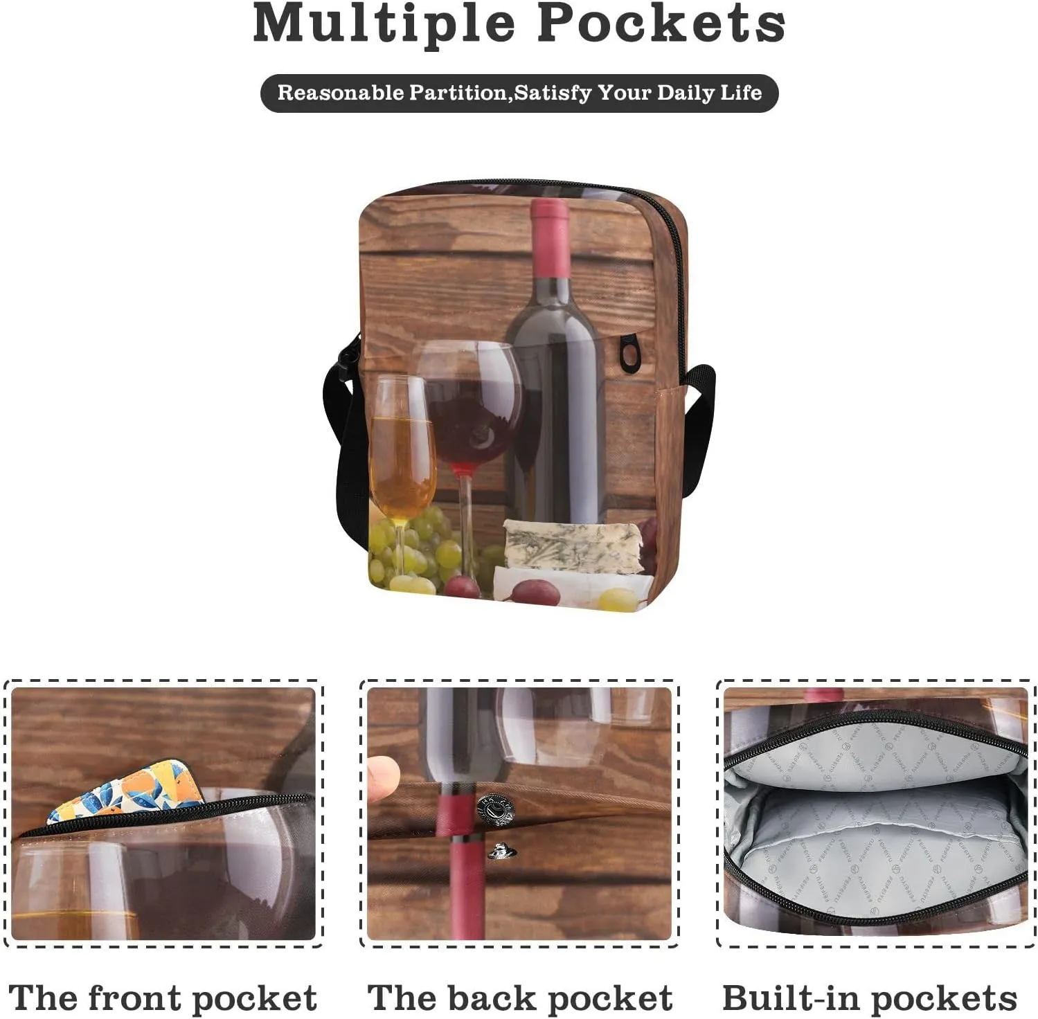 Oyihfvs Messenger Bag, Men's Crossbody Bag, Women's Crossbody Bag with Adjustable Strap